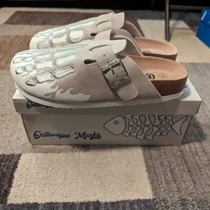 靴 Octavious Marks Fish Bone Clogs Octavius Marks Fish Bone Clogs Unisex Grey US Men's Size 7/8